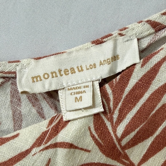 Monteau Los Angeles Belted Tank Top 30% Linen Size Medium - Picture 3 of 9